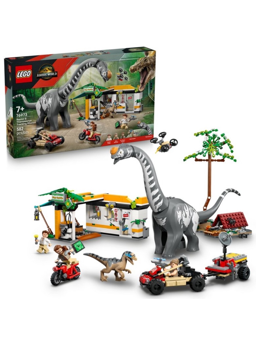 LEGO Jurassic World Raptor &
Titanosaurus Tracking Mission 76973